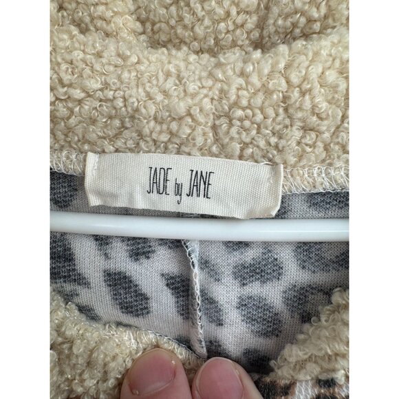 Jade by Jane Animal‎ Print Fuzzy Sleeve Oversized Hoodie Women's Size 1X Brown - Picture 7 of 10